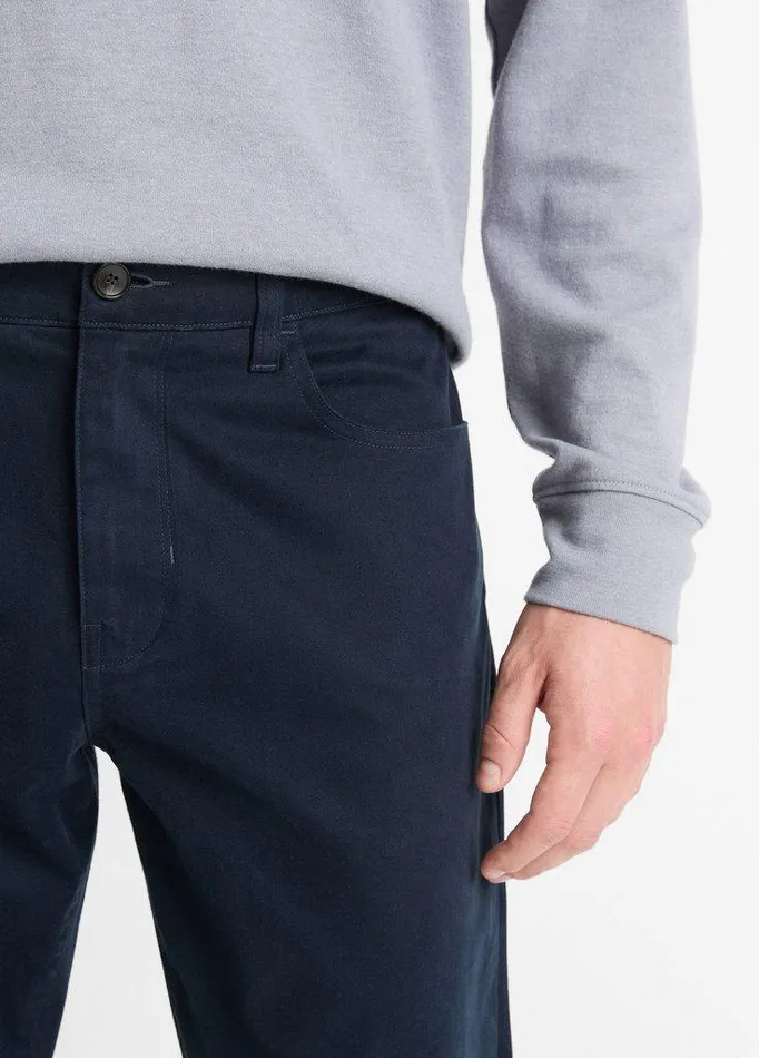 Pants Men Vince Dylan Slim 5Pocket Peached StretchCotton Pant Coastal Blue