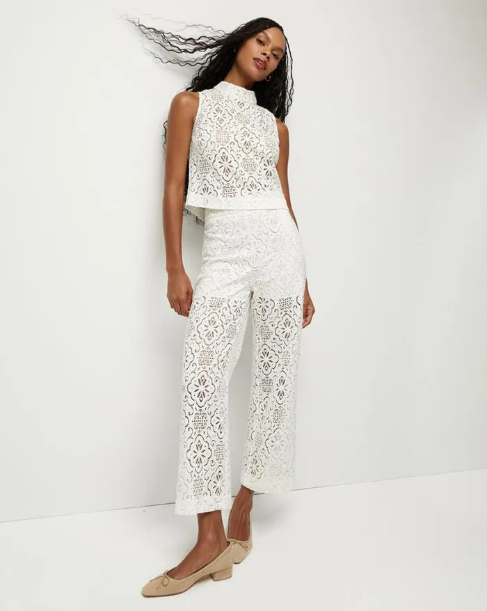 Pants Shop Veronica Beard Kehlani Lace Pant Offwhite