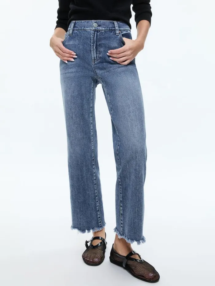 Pants Women Alice Olivia EMBER SLIM STRAIGHT JEAN Brooklyn Blue