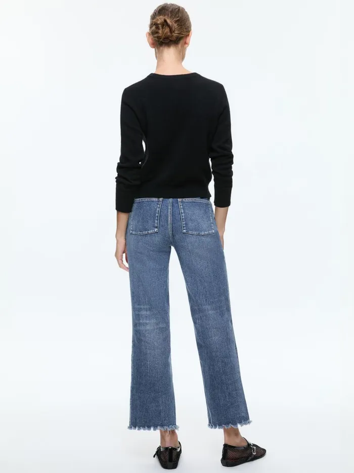 Pants Women Alice Olivia EMBER SLIM STRAIGHT JEAN Brooklyn Blue