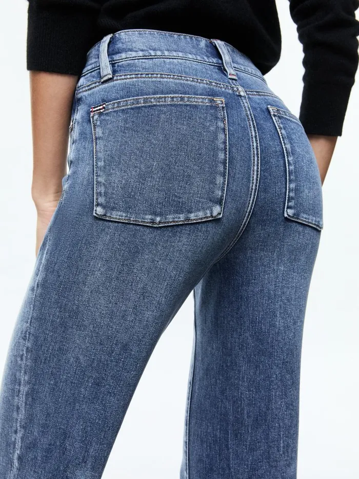 Pants Women Alice Olivia EMBER SLIM STRAIGHT JEAN Brooklyn Blue
