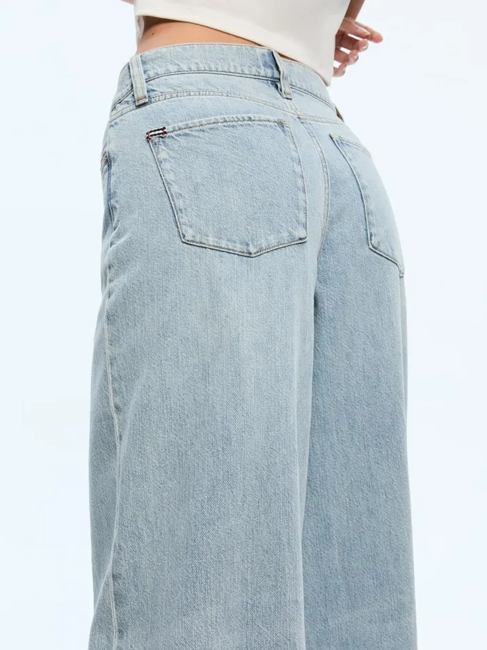 Pants Women Alice Olivia HARPER MID RISE SUPER BAGGY JEAN Rockstar Blue