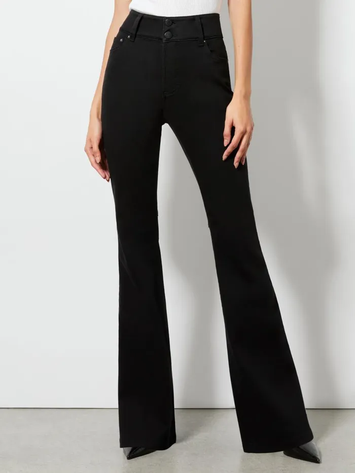 Pants Women Alice Olivia STACEY MID RISE BELL JEAN Black