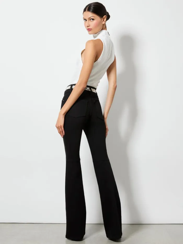 Pants Women Alice Olivia STACEY MID RISE BELL JEAN Black