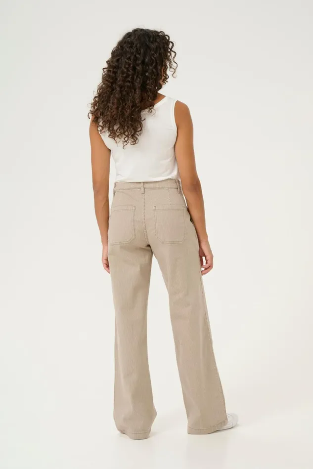 Pants Women CULTURE CUmilky Trousers Dunewhite Stripe