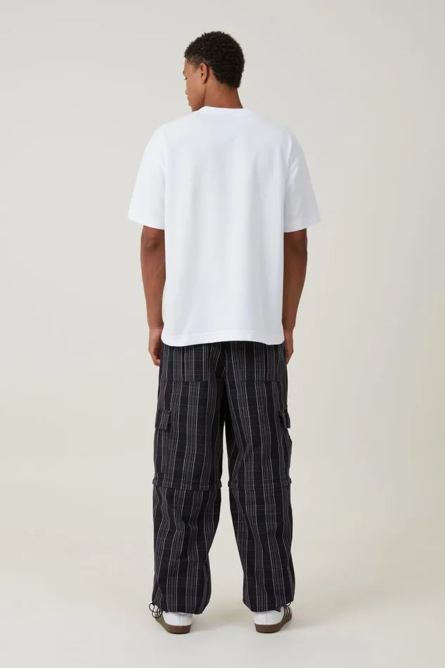 Parachute Zip Off Pant Black Check Men Cotton On Pants Parachute Zip Off Pant Black Check Men Cotton On Pants