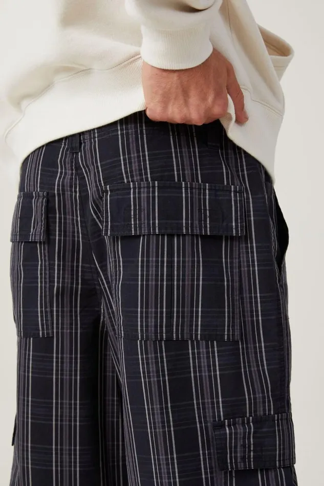 Parachute Zip Off Pant Black Check Men Cotton On Pants Parachute Zip Off Pant Black Check Men Cotton On Pants