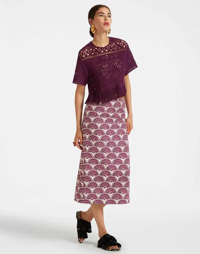 Pencil Skirt Fans Purple Women La Double J Skirts