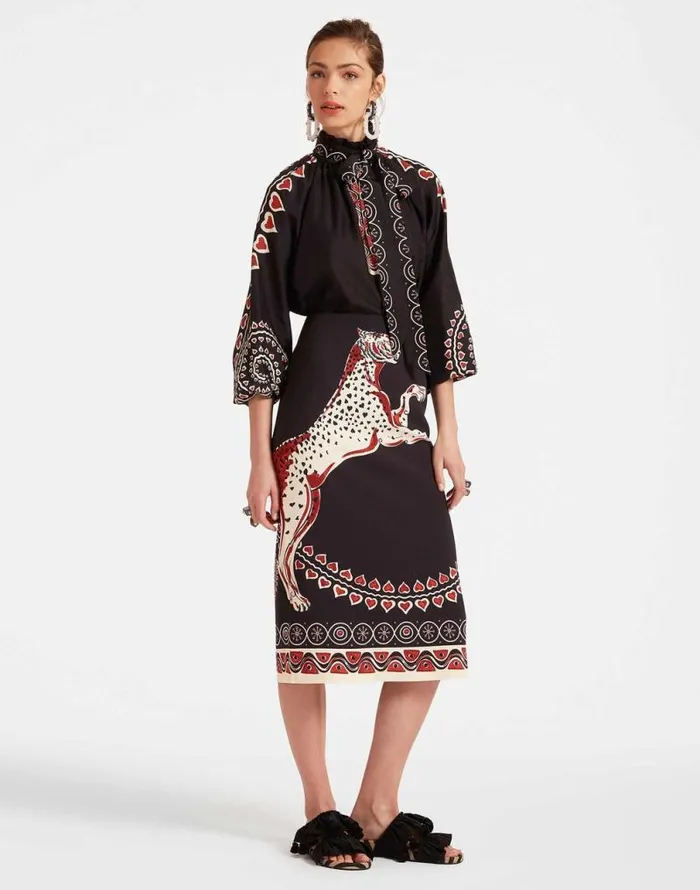Pencil Skirt Gattopardo Place Black Women La Double J Skirts