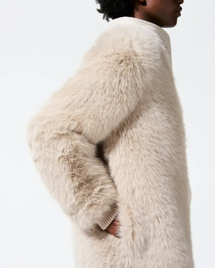 Perfect Moment Jackets Faux Fur Coat Cream Faux Fur 8211 Women