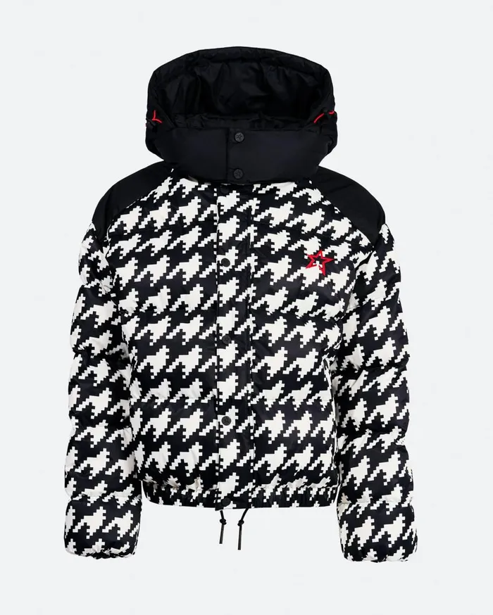 Perfect Moment Jackets Houndstooth Moment Puffer Houndstooth 8211 Blacksnow White 8211 Women