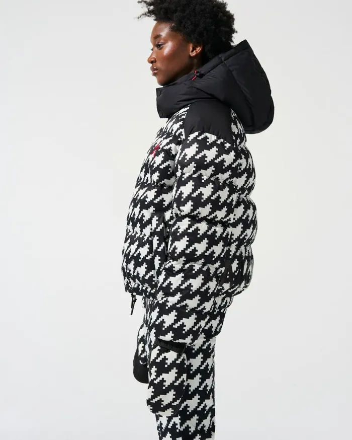 Perfect Moment Jackets Houndstooth Moment Puffer Houndstooth 8211 Blacksnow White 8211 Women