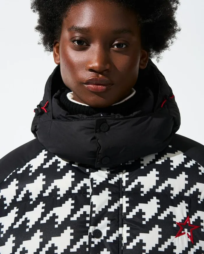 Perfect Moment Jackets Houndstooth Moment Puffer Houndstooth 8211 Blacksnow White 8211 Women