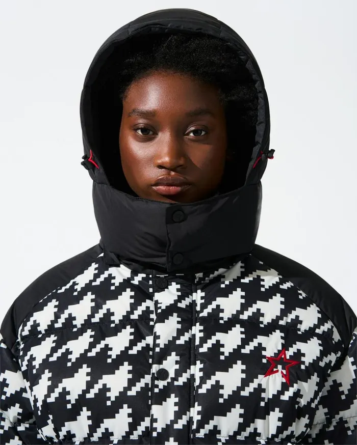 Perfect Moment Jackets Houndstooth Moment Puffer Houndstooth 8211 Blacksnow White 8211 Women