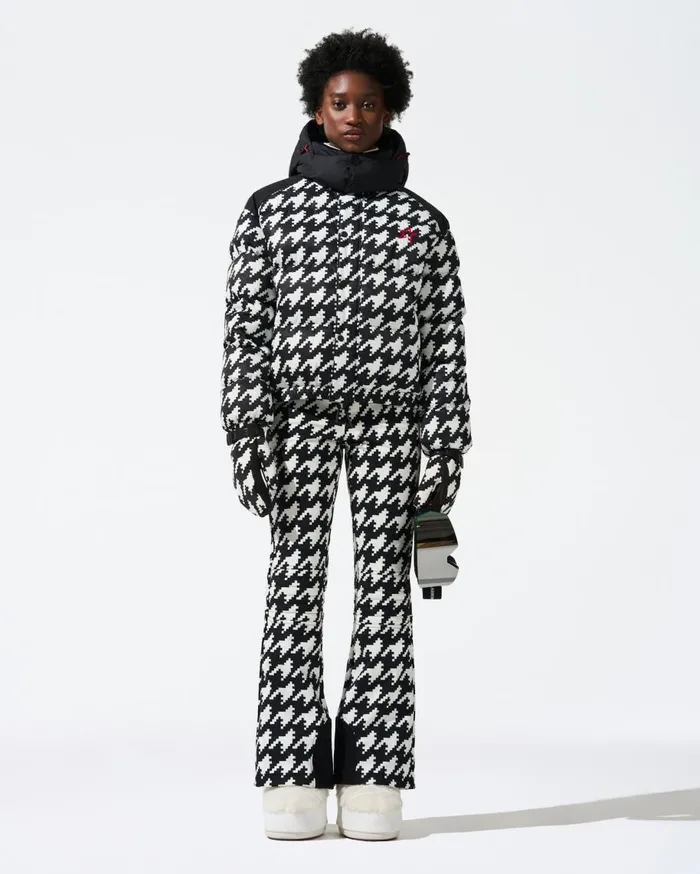 Perfect Moment Jackets Houndstooth Moment Puffer Houndstooth 8211 Blacksnow White 8211 Women