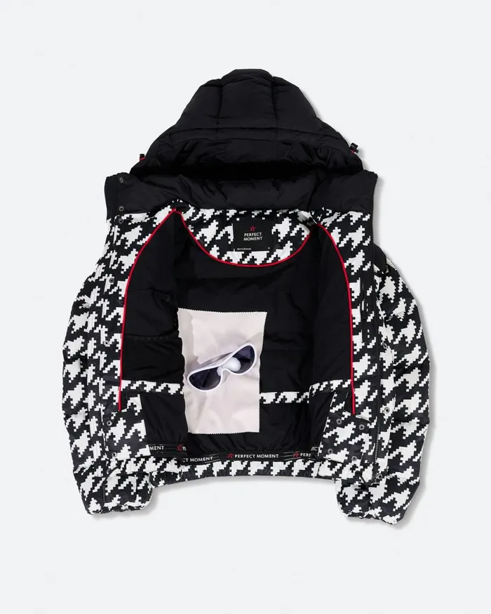 Perfect Moment Jackets Houndstooth Moment Puffer Houndstooth 8211 Blacksnow White 8211 Women
