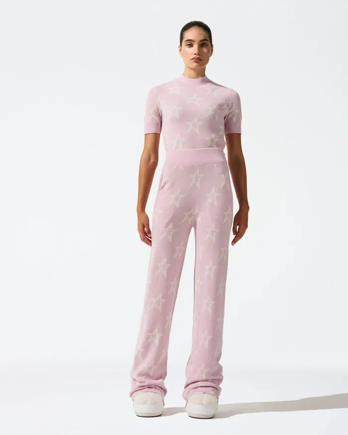 Perfect Moment Knitwear Chalet Merino Wool Knitted Pant Pink 8211 Women