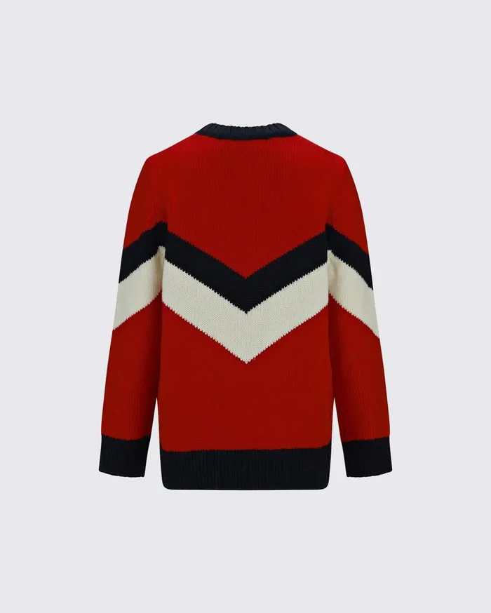 Perfect Moment Knitwear Chevron Ski Merino Wool Sweater Red 8211 Kids