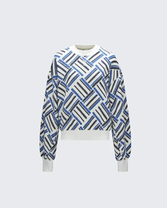 Perfect Moment Tops Stripe Crewneck Sweatshirt Navy 8211 Women