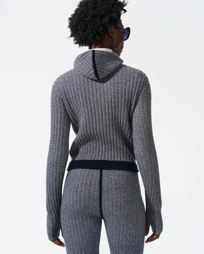Perfect Moment Tops ZigZag Hoodie Navy 8211 Women