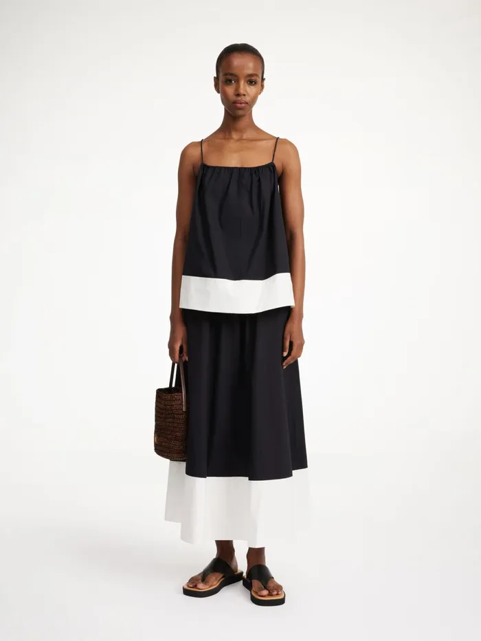 Pheobes Organic Cotton Skirt Block Stripe Black White Women By Malene Birger Skirts