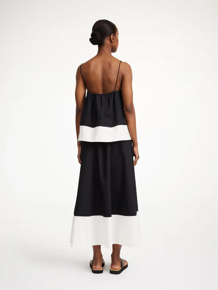 Pheobes Organic Cotton Skirt Block Stripe Black White Women By Malene Birger Skirts
