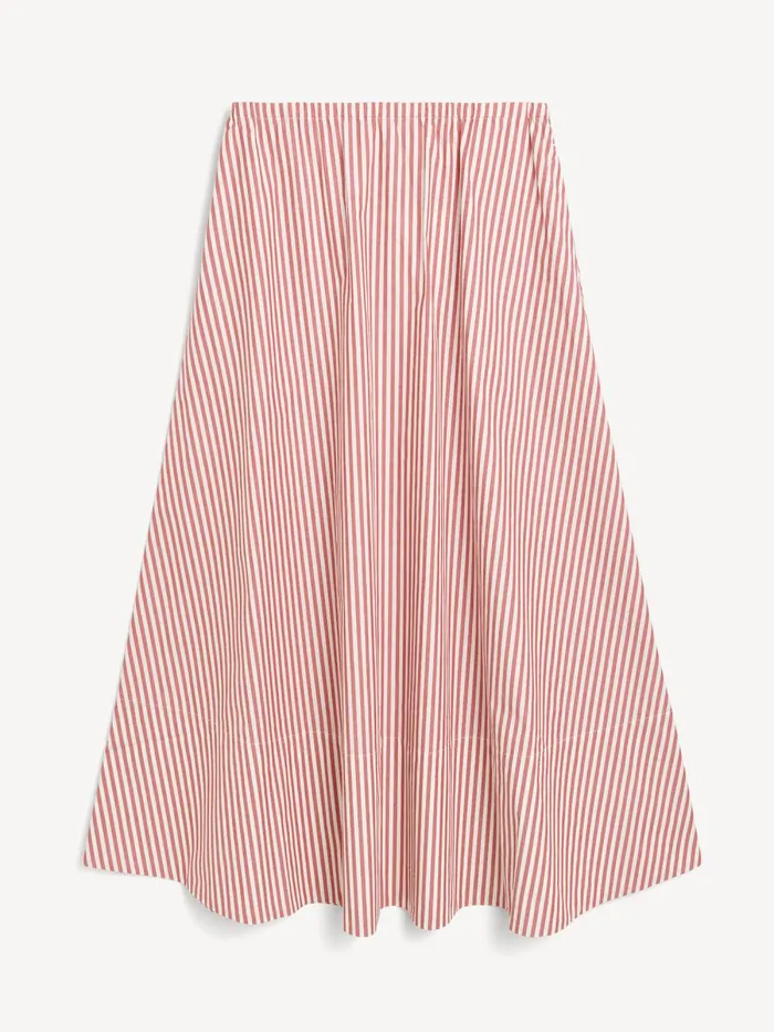 Pheobes Organic Cotton Skirt Red White Stripes Women By Malene Birger Skirts