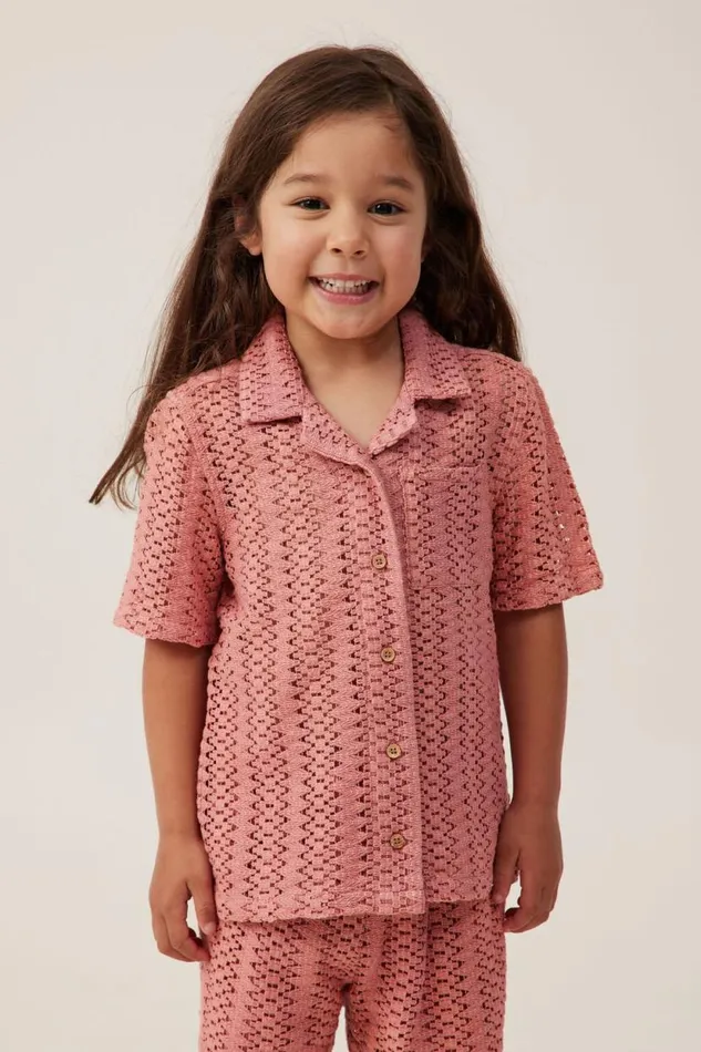 Phoebe Resort Shirt Clay Pigeon Girls Cotton On Tops and TShirts