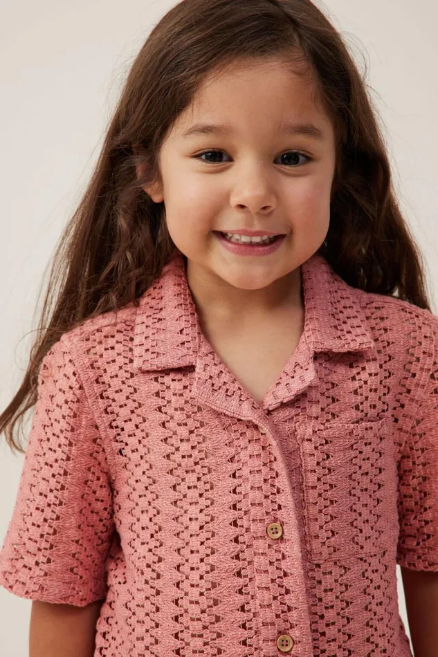 Phoebe Resort Shirt Clay Pigeon Girls Cotton On Tops and TShirts