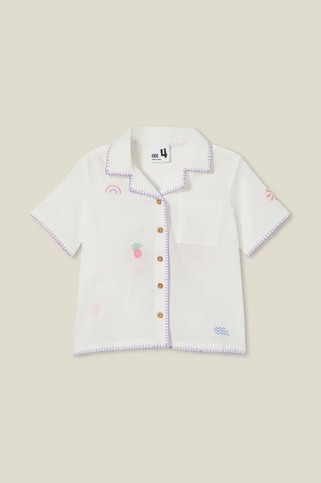 Phoebe Resort Shirt Vanillaseaside Embroideries Girls Cotton On Tops and TShirts