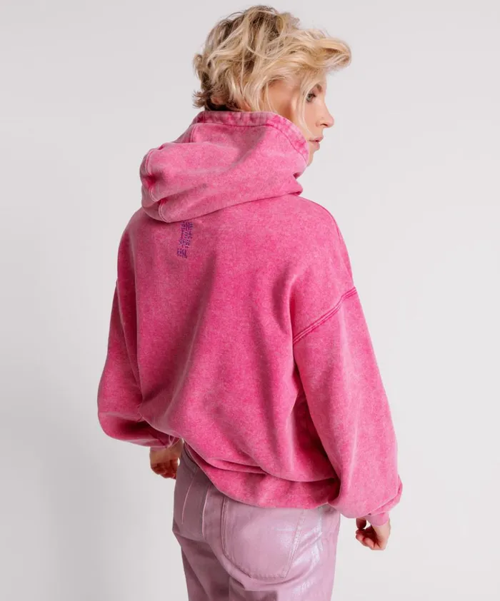 PINK ACID SPEED LONGLINE HOODY Women One Teaspoon Hoodies And Sweats PINK ACID SPEED LONGLINE HOODY Women One Teaspoon Hoodies And Sweats