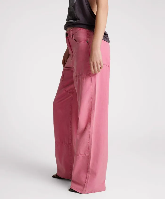 PINK FLAMBE CANVAS JACKSON MID WAIST WIDE LEG PANT Women One Teaspoon Bottoms PINK FLAMBE CANVAS JACKSON MID WAIST WIDE LEG PANT Women One Teaspoon Bottoms