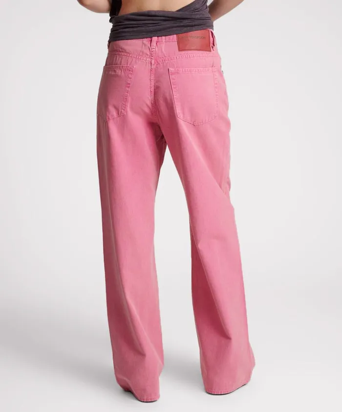 PINK FLAMBE CANVAS JACKSON MID WAIST WIDE LEG PANT Women One Teaspoon Bottoms PINK FLAMBE CANVAS JACKSON MID WAIST WIDE LEG PANT Women One Teaspoon Bottoms