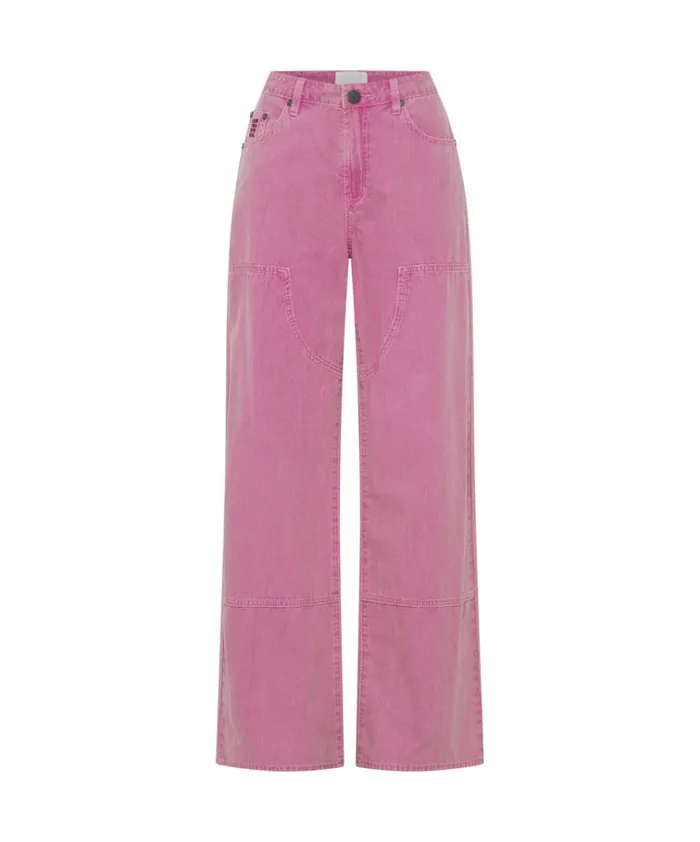 PINK FLAMBE CANVAS JACKSON MID WAIST WIDE LEG PANT Women One Teaspoon Bottoms PINK FLAMBE CANVAS JACKSON MID WAIST WIDE LEG PANT Women One Teaspoon Bottoms