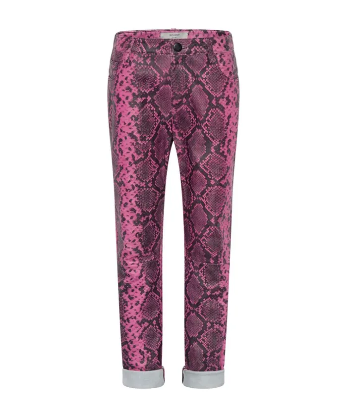 PINK PYTHON LEATHER PANTS Women One Teaspoon Bottoms