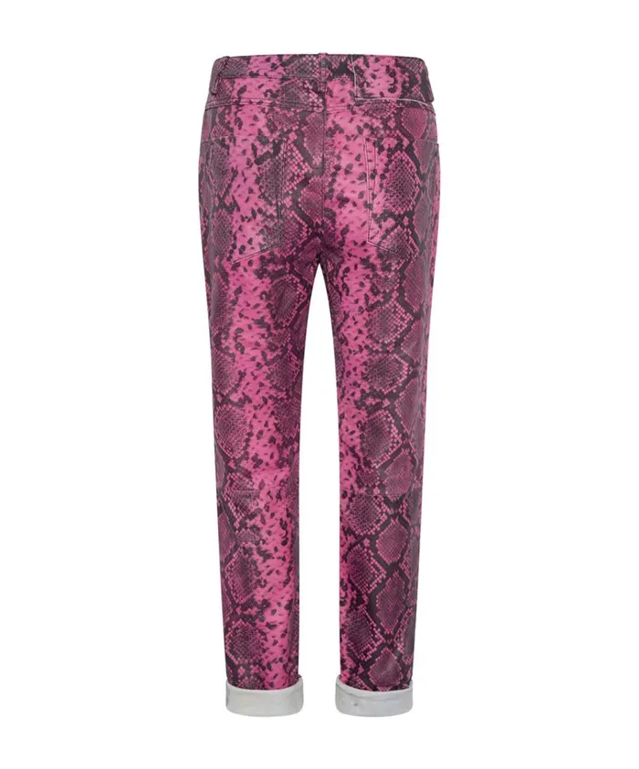 PINK PYTHON LEATHER PANTS Women One Teaspoon Bottoms