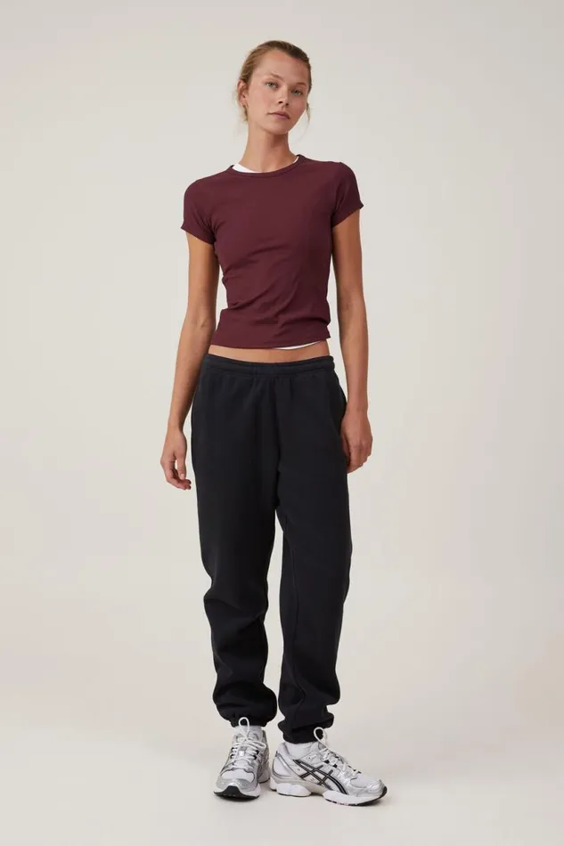 Plush Essential Gym Sweatpant Black Women Cotton On Pants