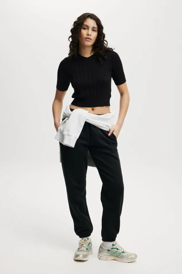 Plush Essential Gym Sweatpant Core Black Women Cotton On Pants