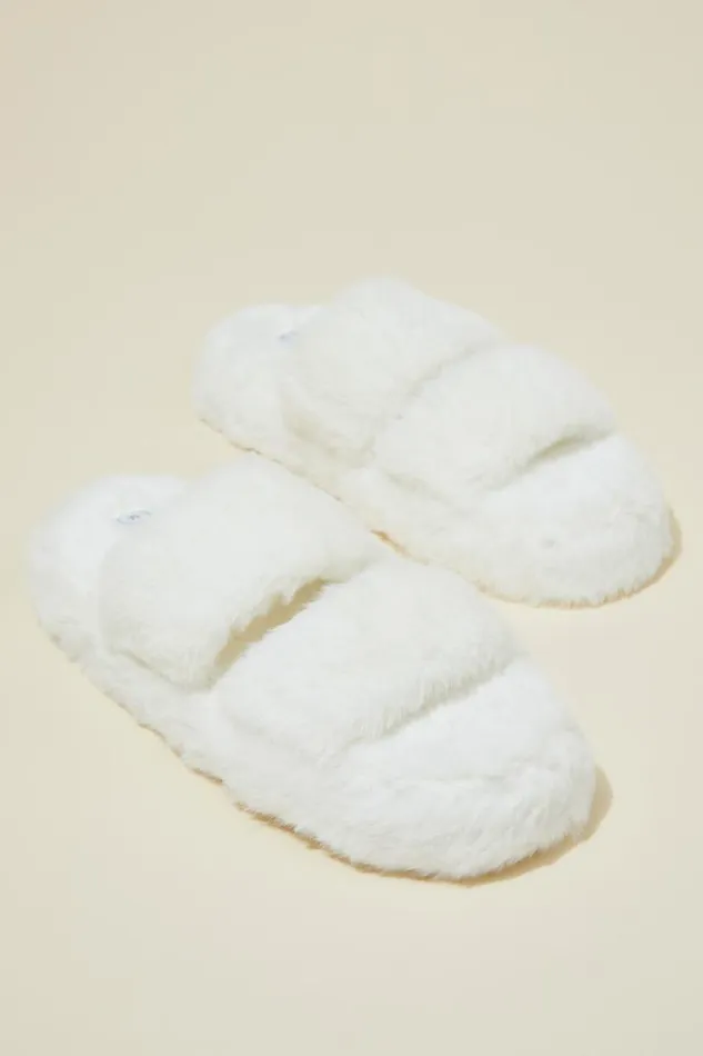 Plush Fur Slipper White Women Cotton On Loungewear Plush Fur Slipper White Women Cotton On Loungewear