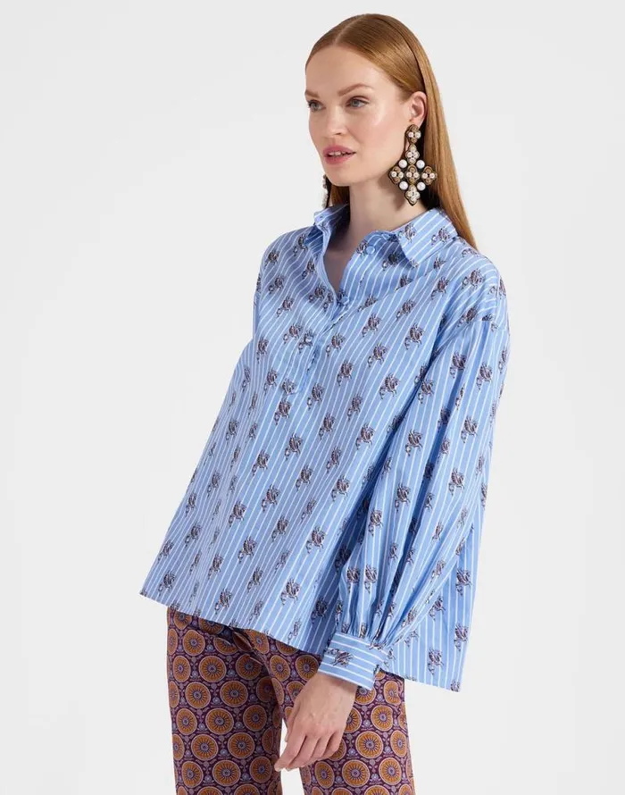 Poet Shirt Gryphos Light Blue Women La Double J Shirts and Tops
