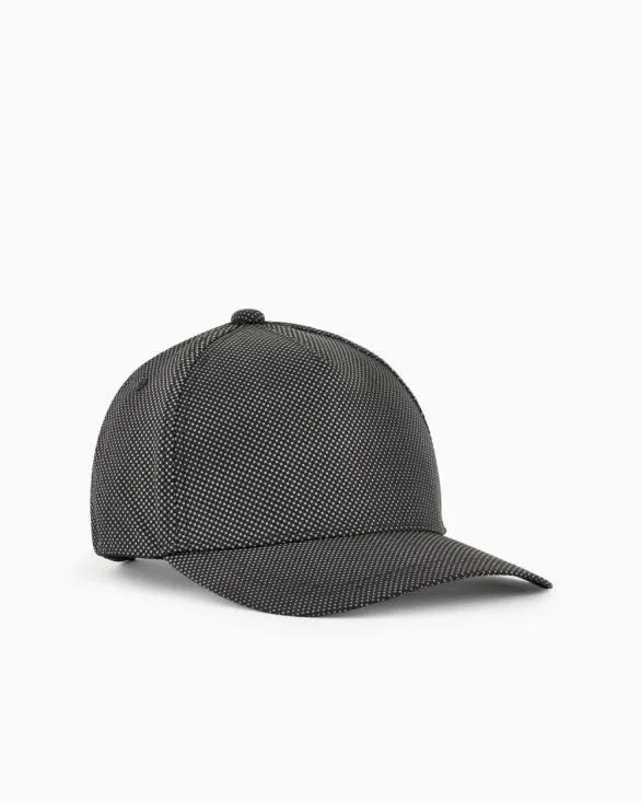 Polka Dot Visor Hat Black Men Armani Hats And Gloves