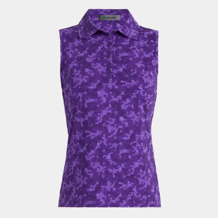 Polos and Shirts Women GFORE ICON CAMO SILKY TECH NYLON SLEEVELESS POLO Midsummer Polos and Shirts Women GFORE ICON CAMO SILKY TECH NYLON SLEEVELESS POLO Midsummer