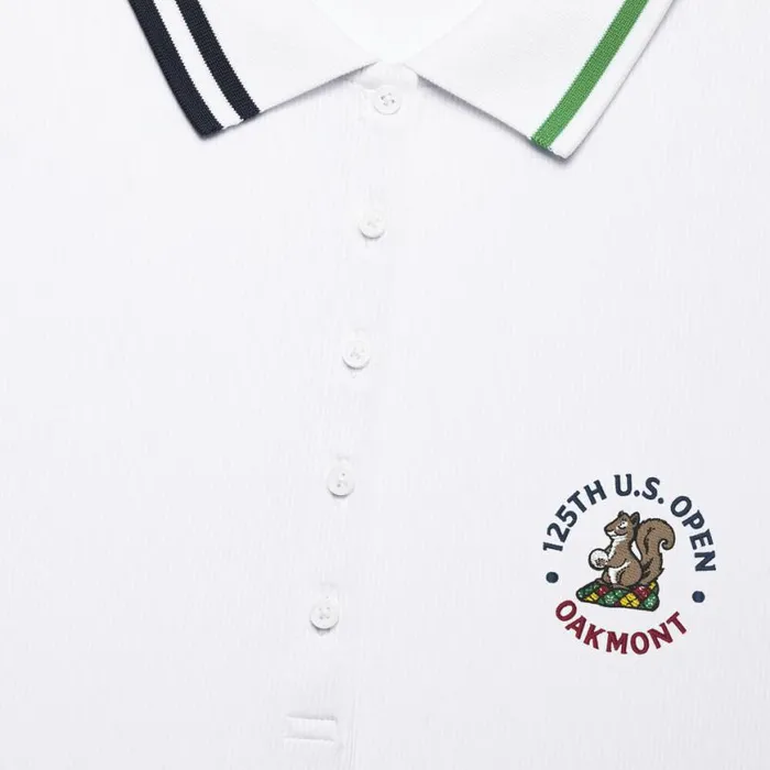 Polos and Shirts Women GFORE LTD RELEASE 2025 US OPEN CONTRAST COLLAR TECH PIQU POLO Snow