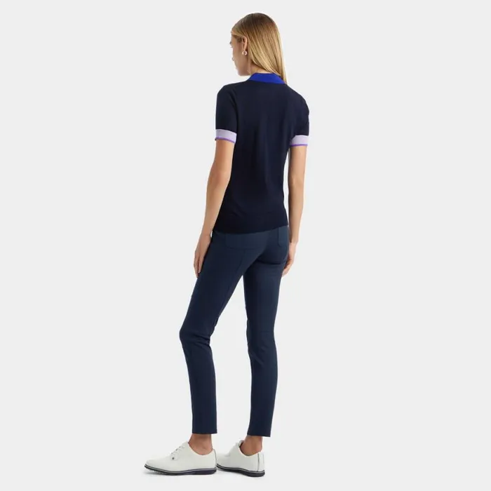 Polos and Shirts Women GFORE MERINO WOOL LAYERED SHORT SLEEVE SWEATER POLO Twilight Polos and Shirts Women GFORE MERINO WOOL LAYERED SHORT SLEEVE SWEATER POLO Twilight