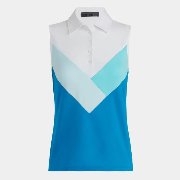 Polos and Shirts Women GFORE MULTI V TECH JERSEY SLEEVELESS POLO Snow
