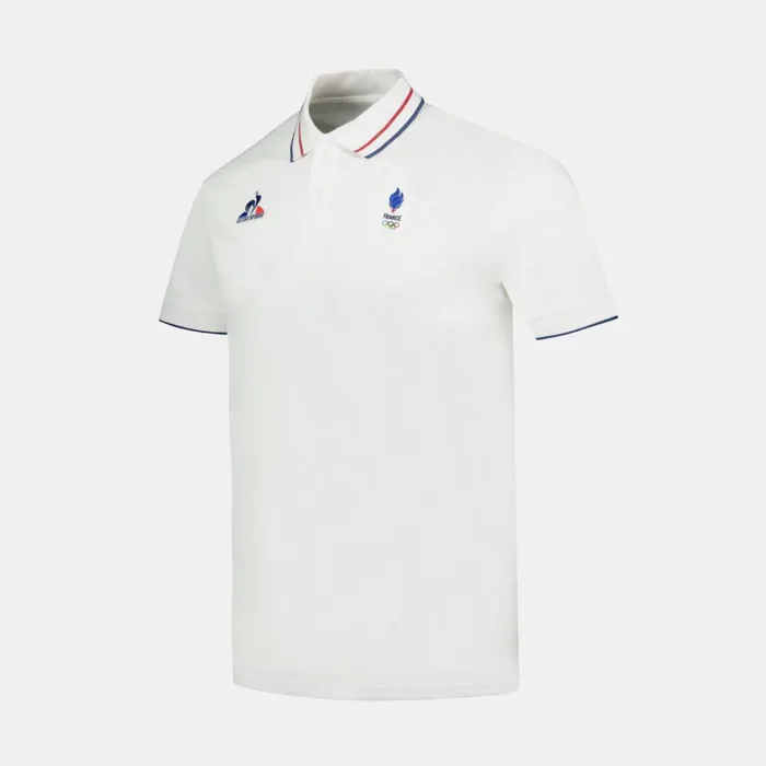 Polos Shirts Men Le Coq Sportif France039s Olympic Team Polo Shirt Marshmallow