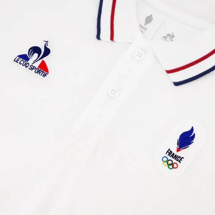 Polos Shirts Men Le Coq Sportif France039s Olympic Team Polo Shirt Marshmallow