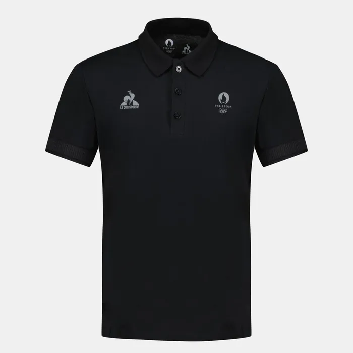 Polos Shirts Men Le Coq Sportif Paris 2024 Polo Shirt Black