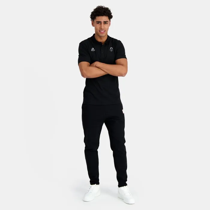 Polos Shirts Men Le Coq Sportif Paris 2024 Polo Shirt Black