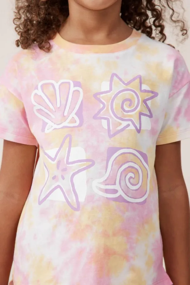 Poppy Short Sleeve Print Tee Tie Dyeshells Girls Cotton On Tops and TShirts Poppy Short Sleeve Print Tee Tie Dyeshells Girls Cotton On Tops and TShirts